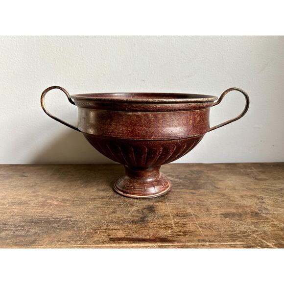 Vintage Metal Urn | Vintage Planter | Centerpiece Pedestal Bowl | Fruit Bowl - Picture 6 of 7